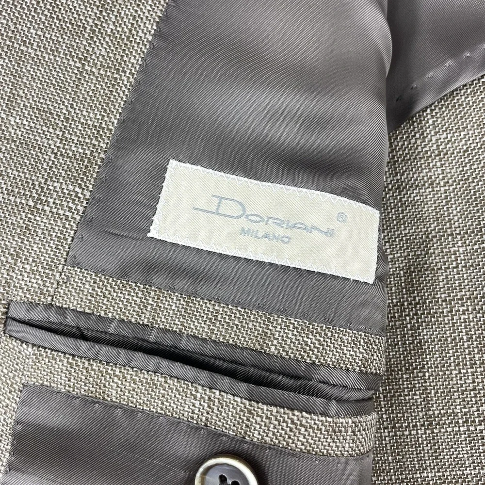 Doriani Light Brown Linen Wool Unstructured Blazer Mens 44R ID02PM304A NWT